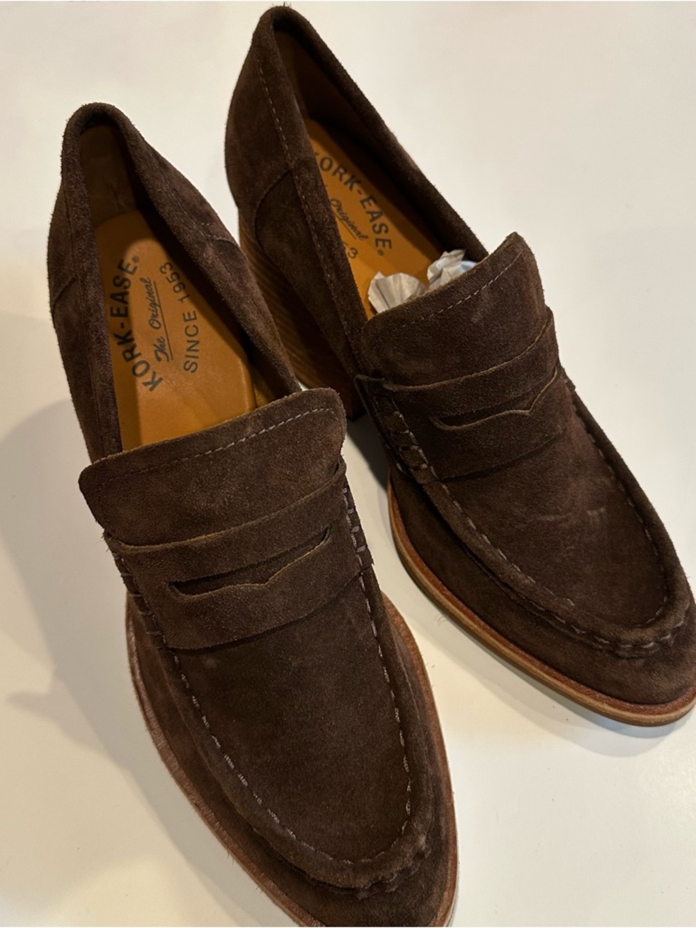 Kork-Ease Women’s Modeste Brown Suede High-Heel Loafer